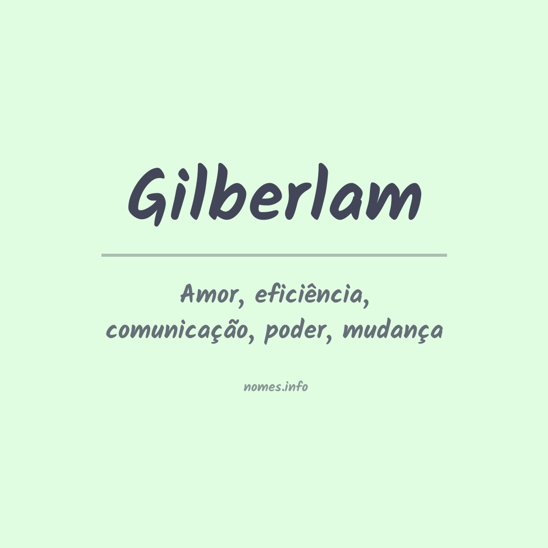 Significado do nome Gilberlam