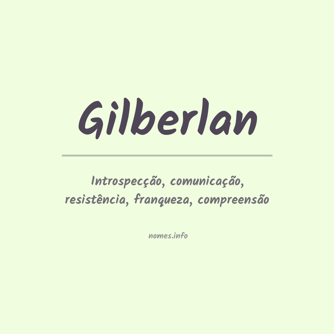 Significado do nome Gilberlan