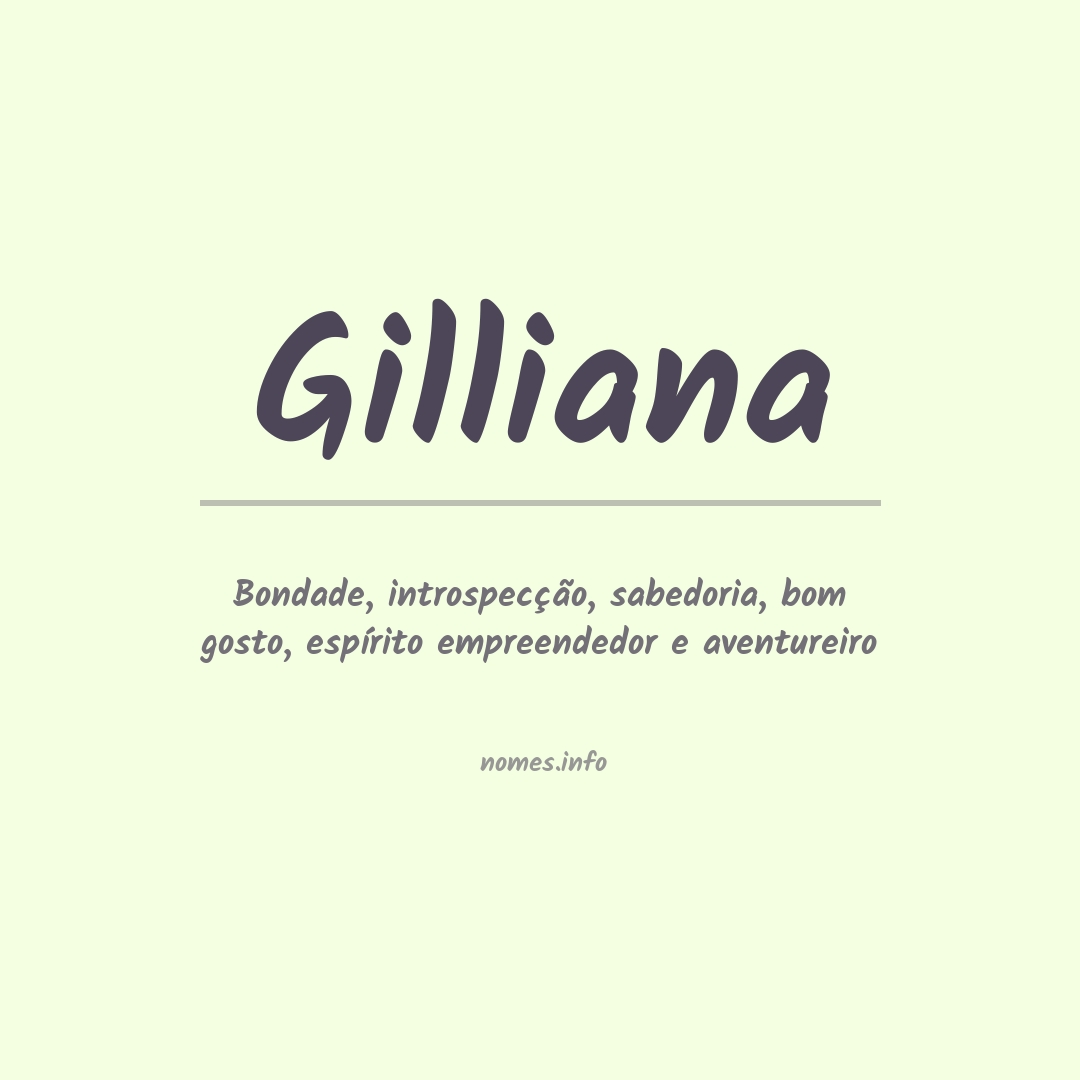 Significado do nome Gilliana