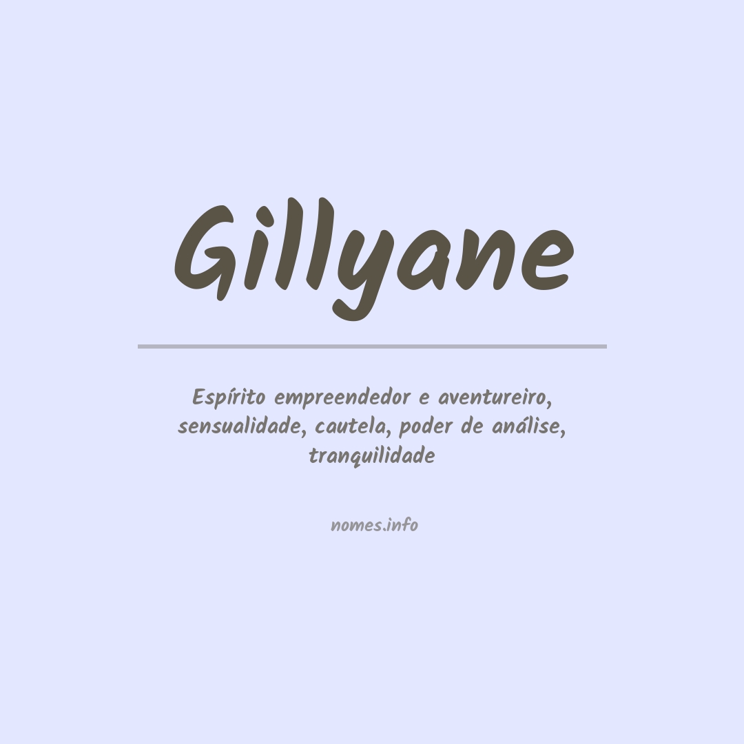 Significado do nome Gillyane