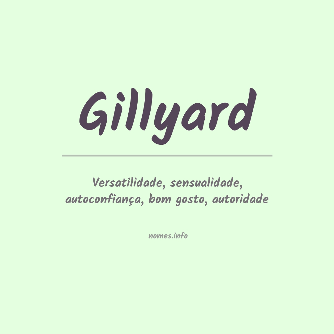Significado do nome Gillyard