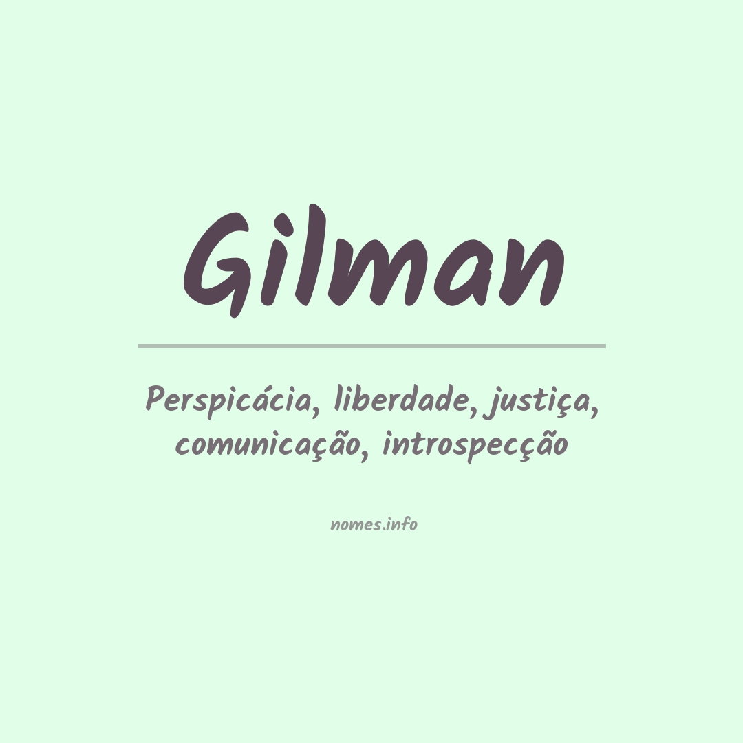 Significado do nome Gilman