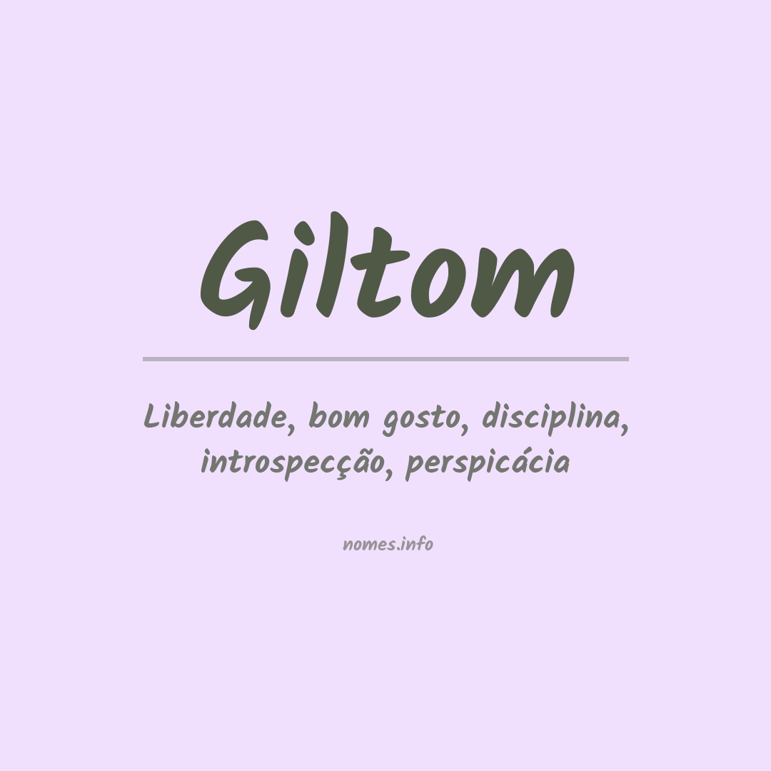 Significado do nome Giltom