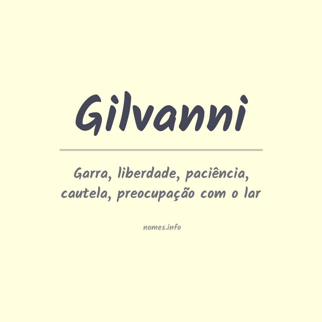 Significado do nome Gilvanni