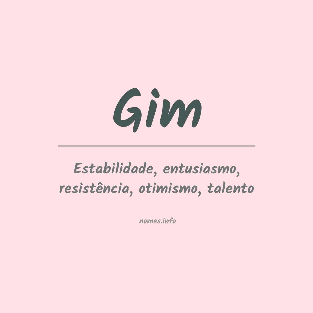 Significado do nome Gim