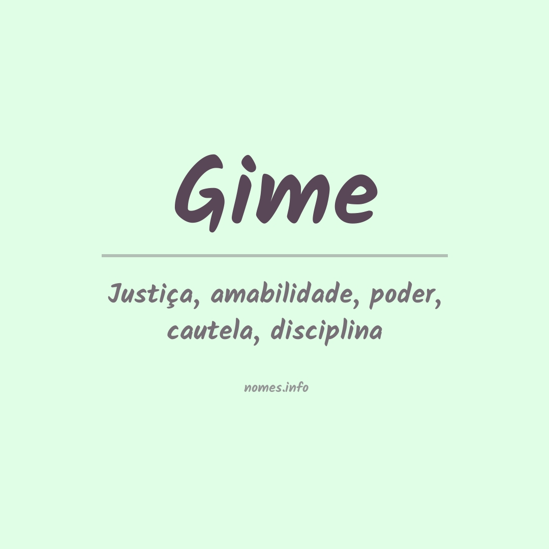 Significado do nome Gime
