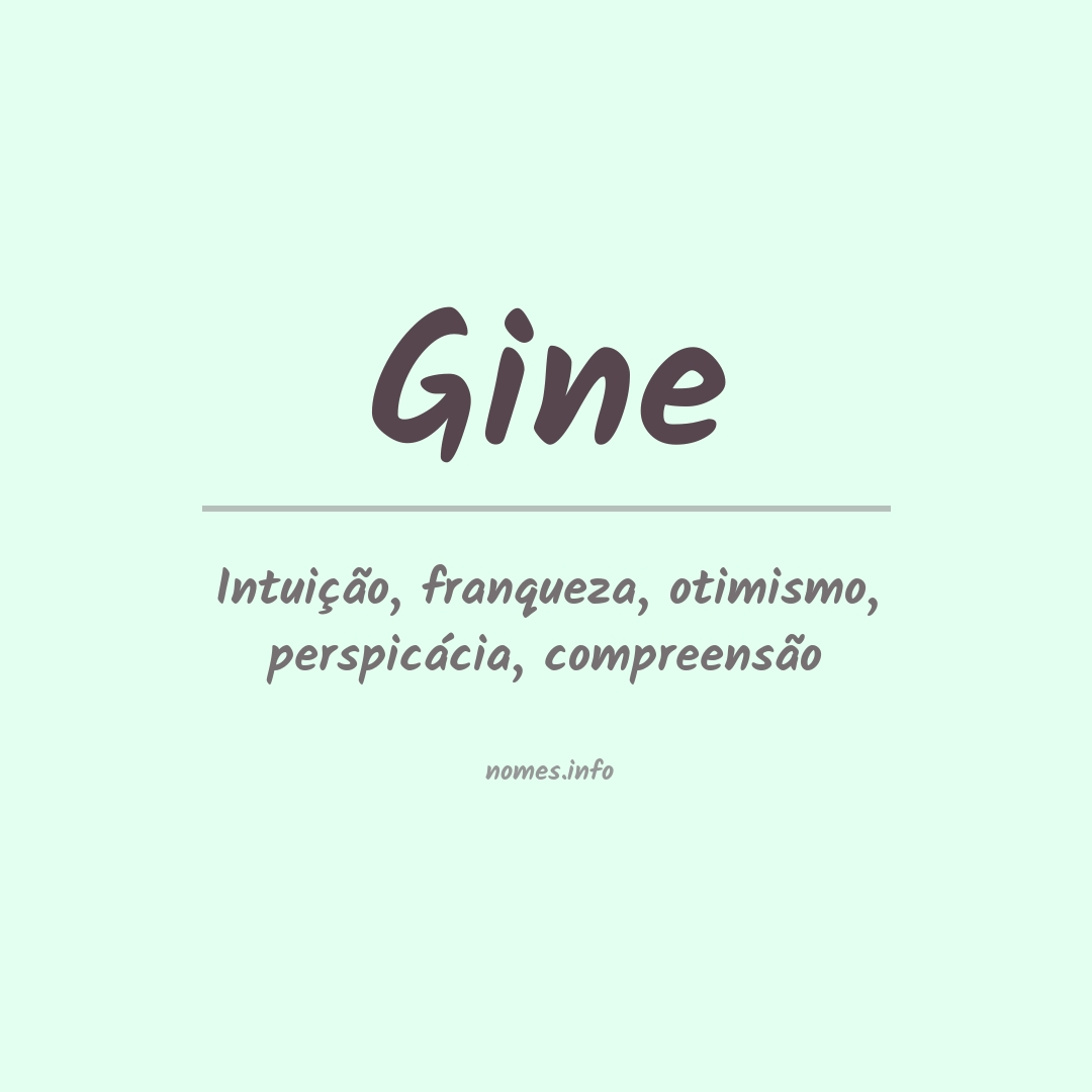 Significado do nome Gine