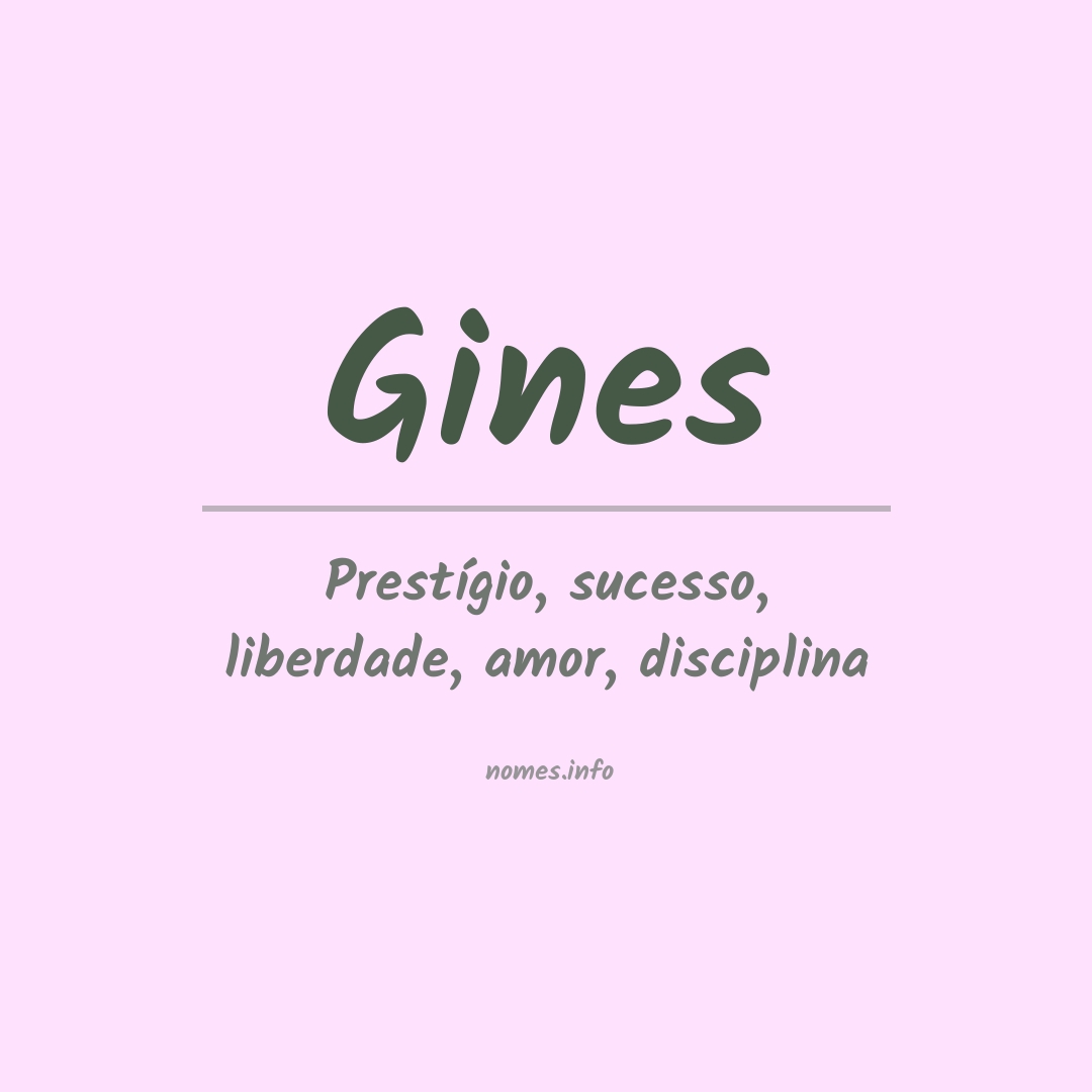 Significado do nome Gines