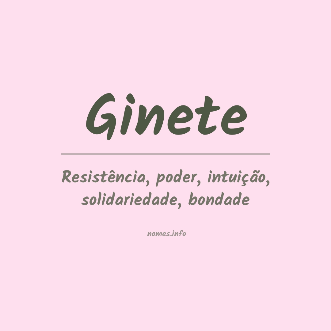 Significado do nome Ginete