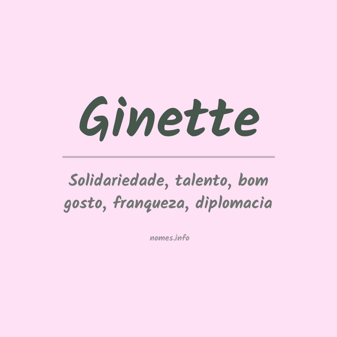 Significado do nome Ginette