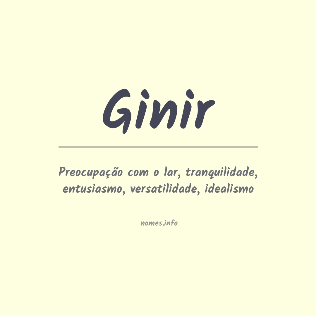 Significado do nome Ginir