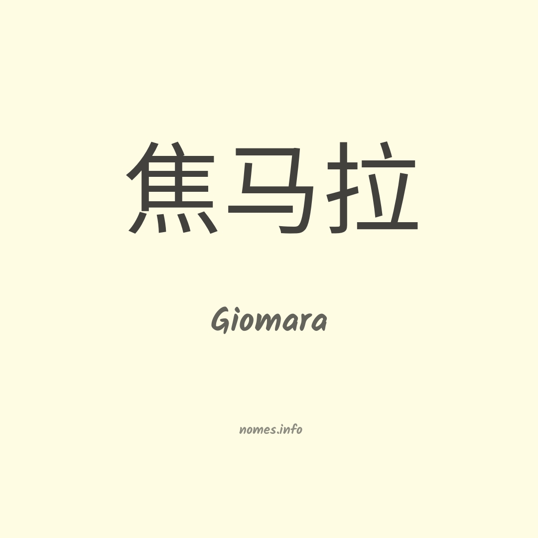 Giomara em chinês