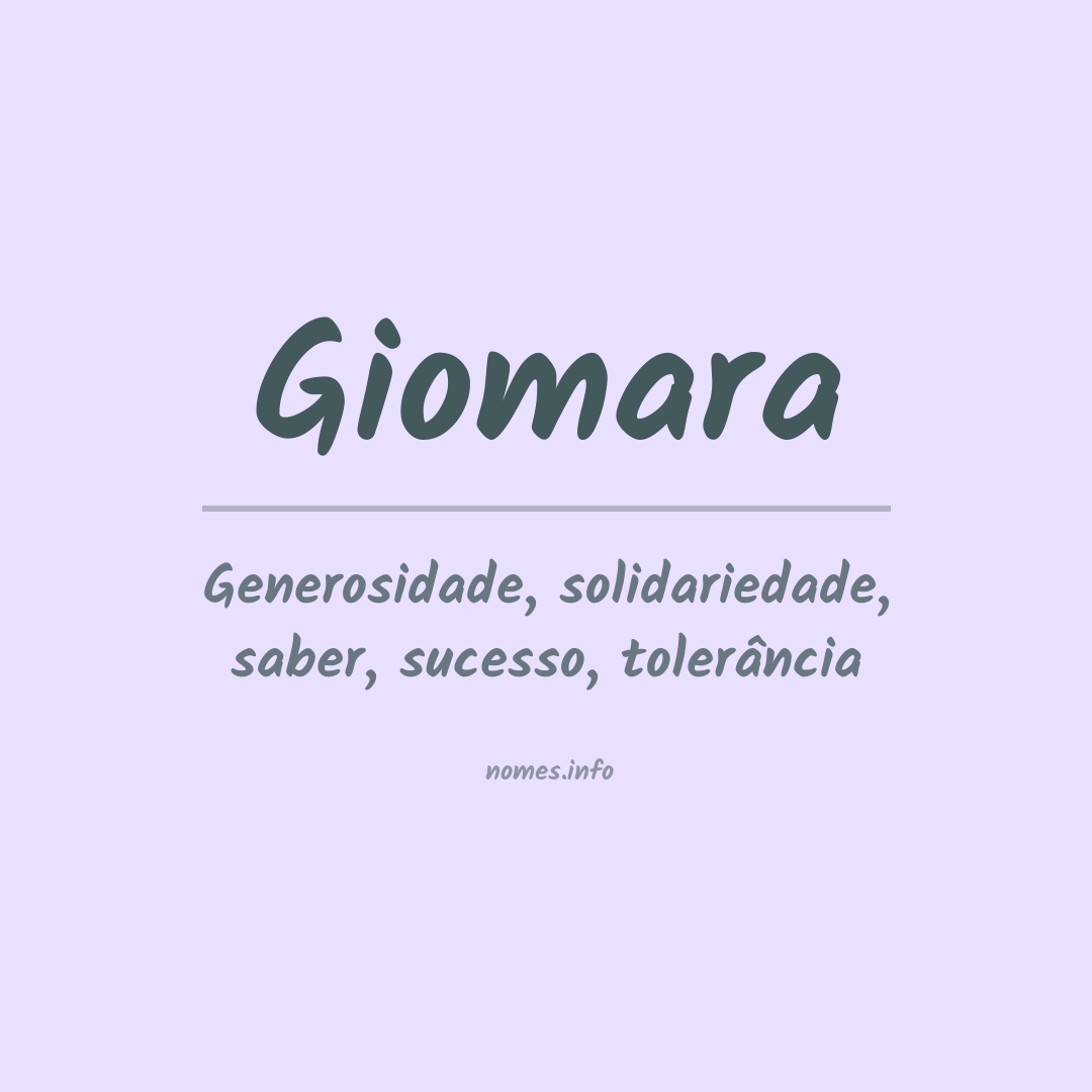 Significado do nome Giomara