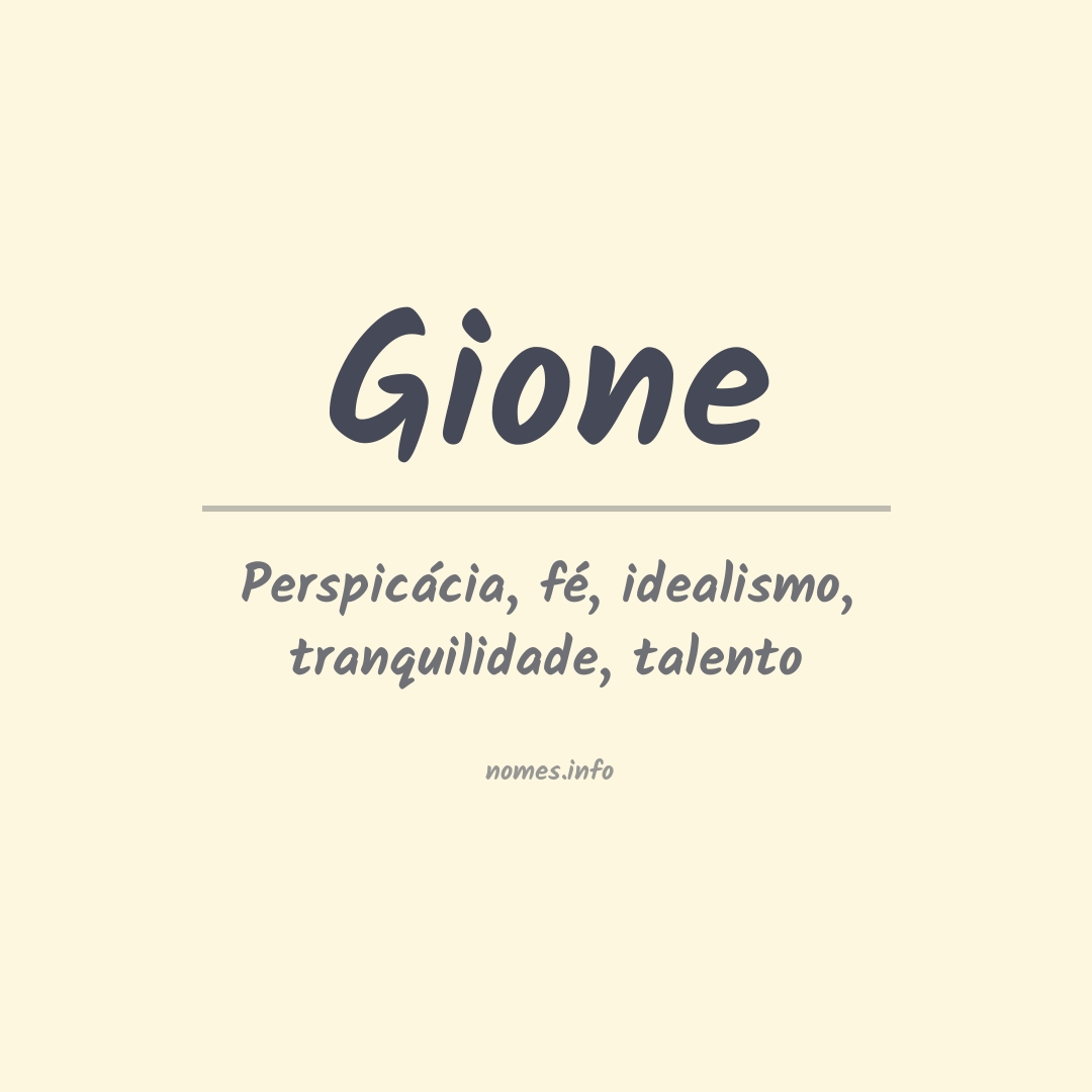 Significado do nome Gione