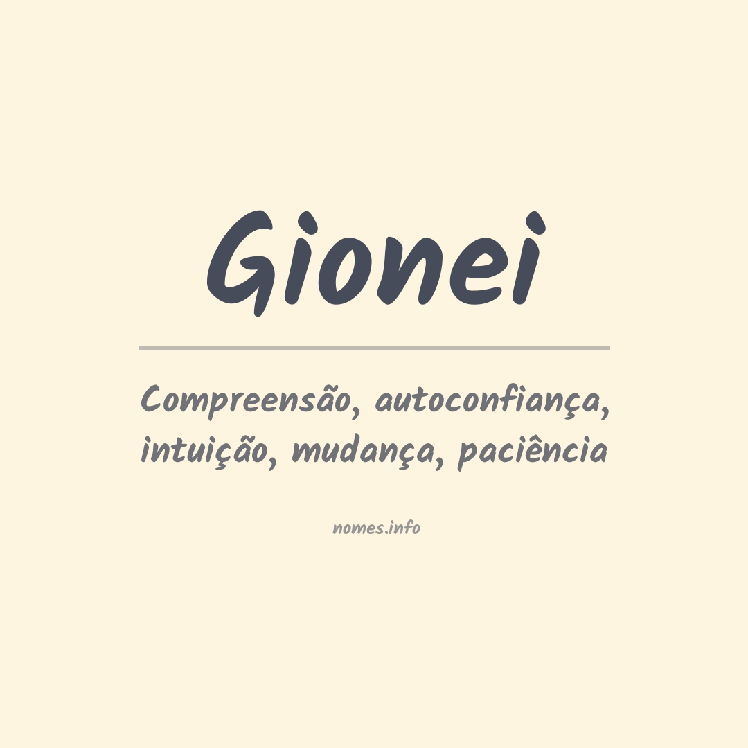 Significado do nome Gionei