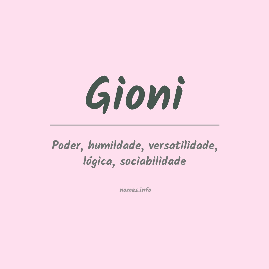 Significado do nome Gioni