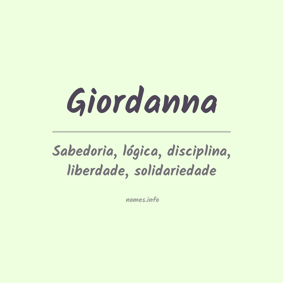 Significado do nome Giordanna