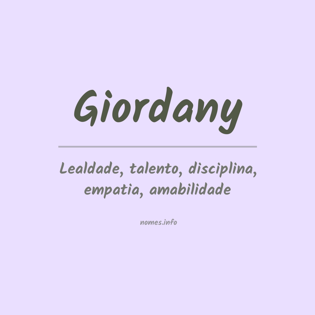 Significado do nome Giordany