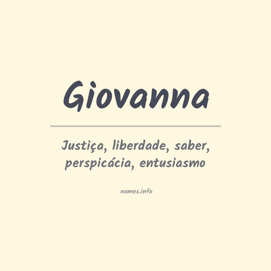 Significado do nome Giovana - Dicionário de Nomes Próprios