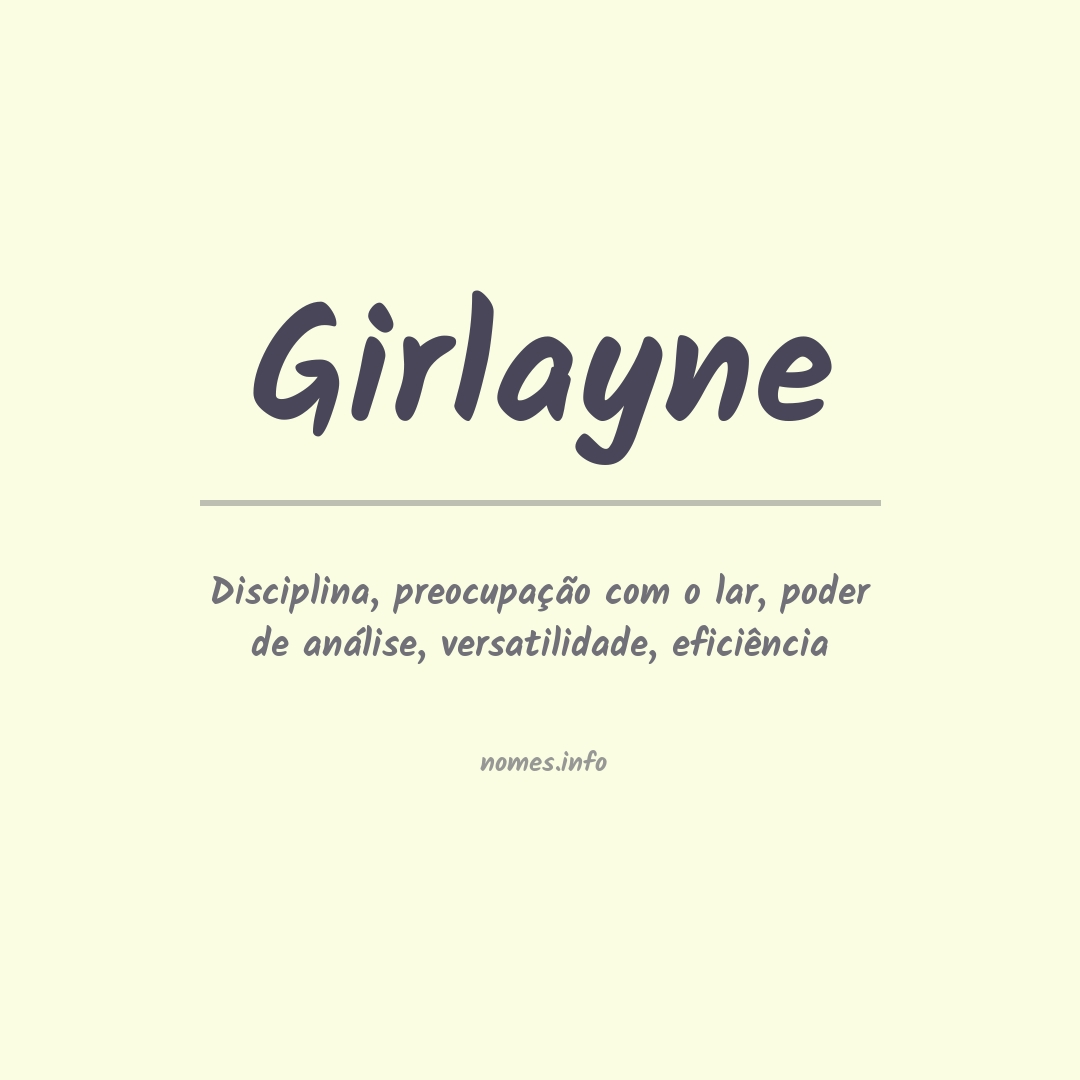 Significado do nome Girlayne