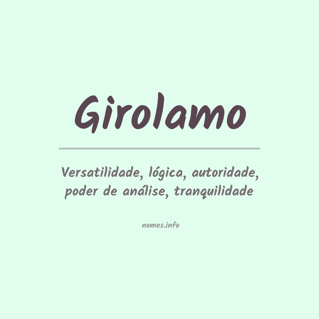 Significado do nome Girolamo