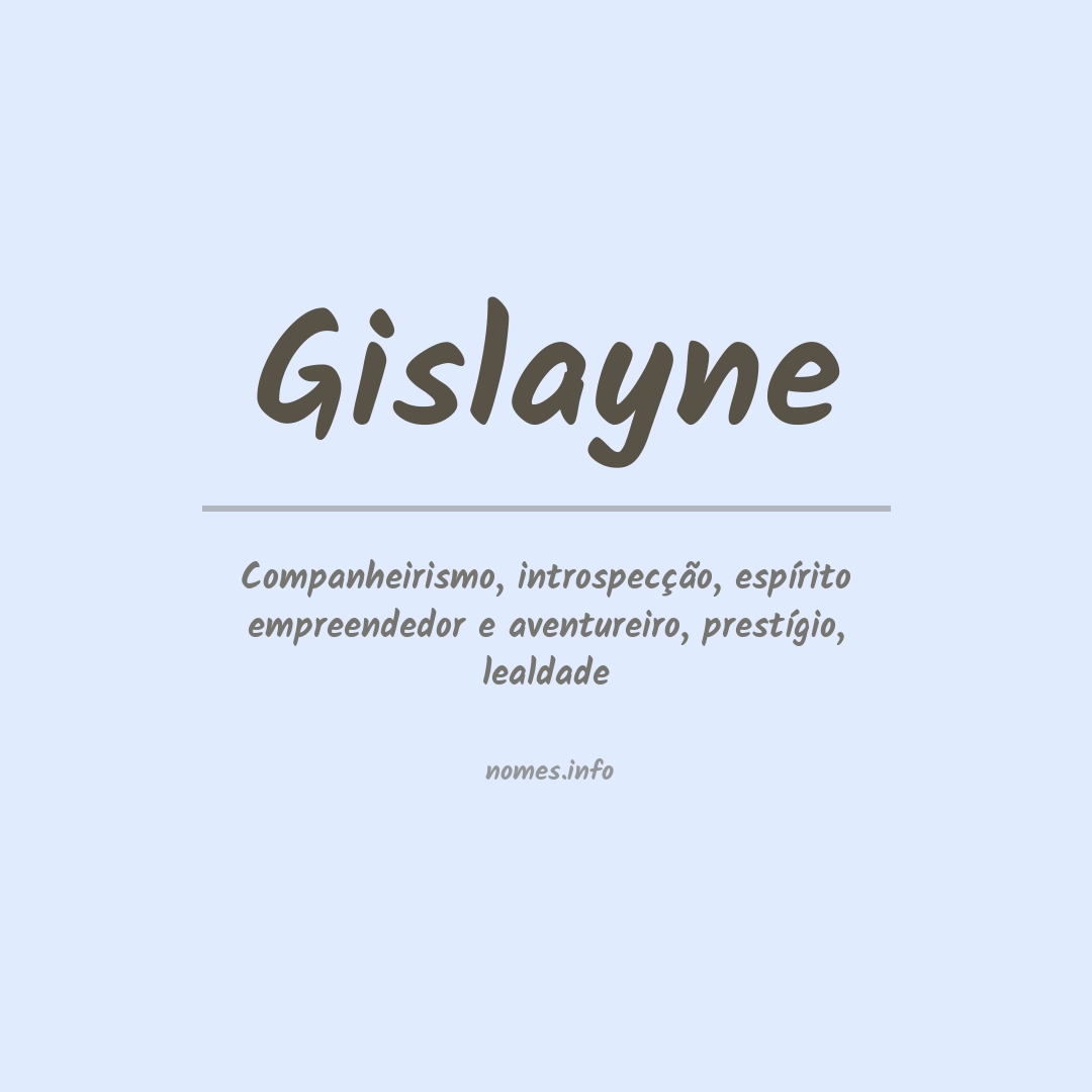 Significado do nome Gislayne