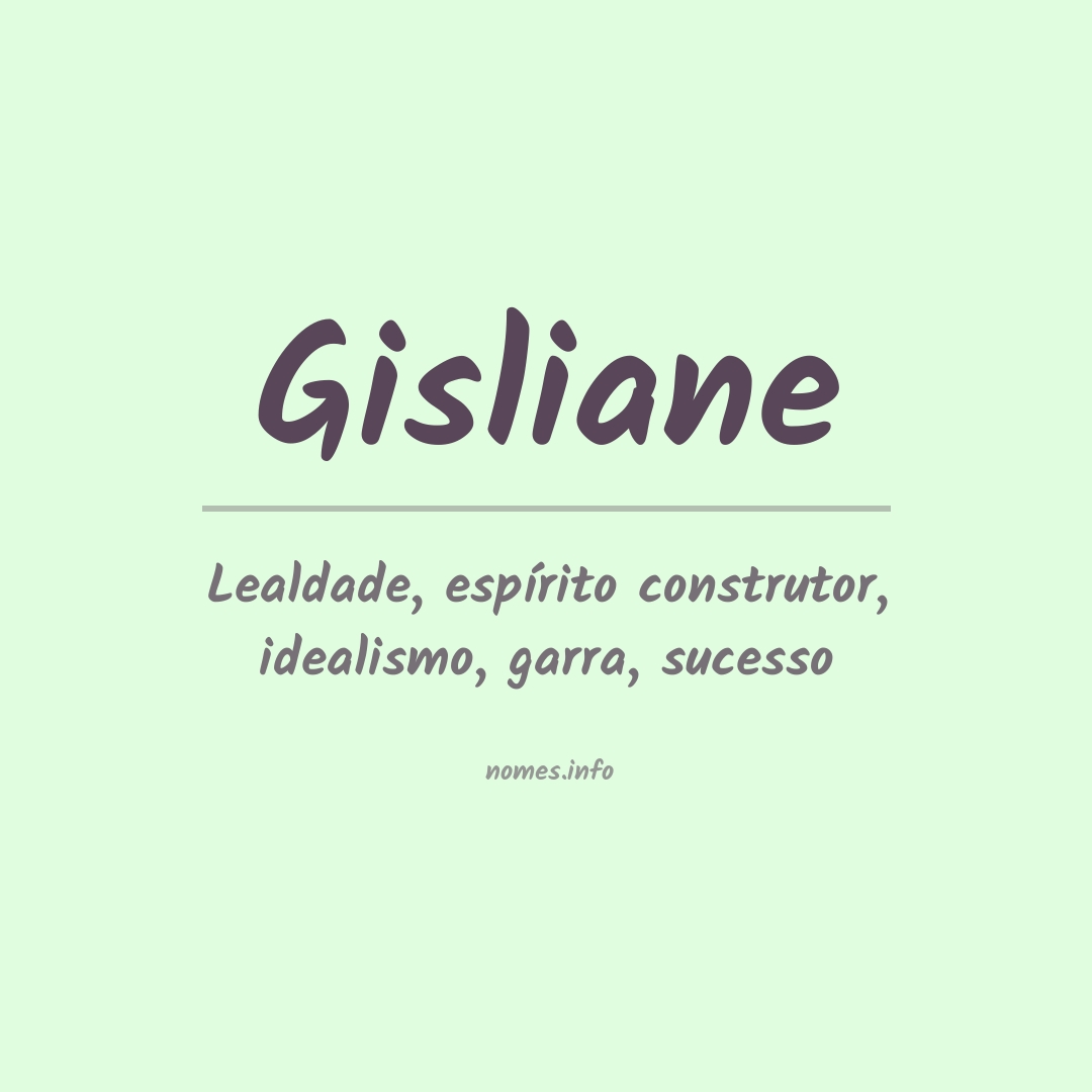 Significado do nome Gisliane