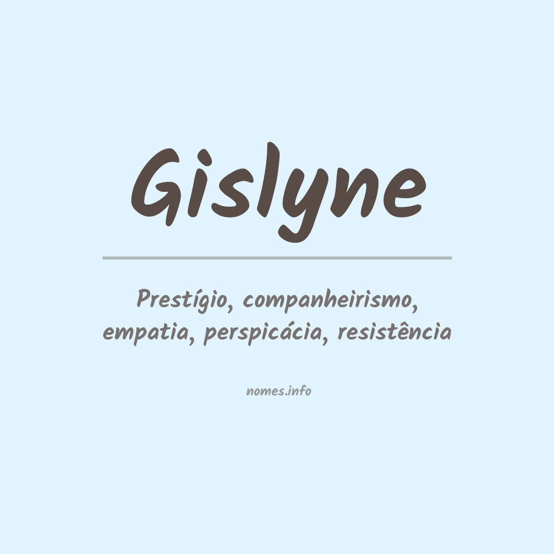 Significado do nome Gislyne