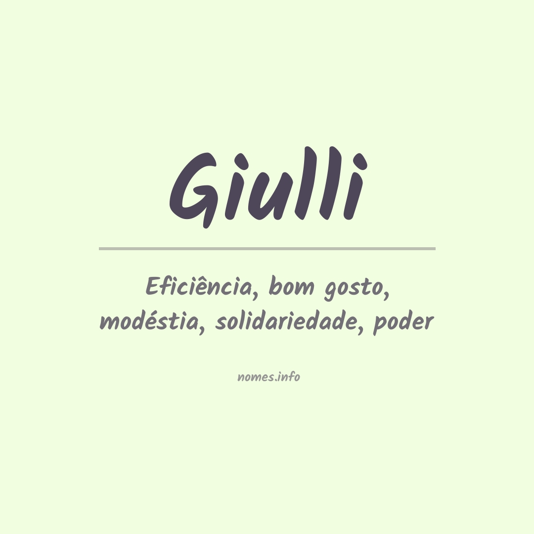 Significado do nome Giulli