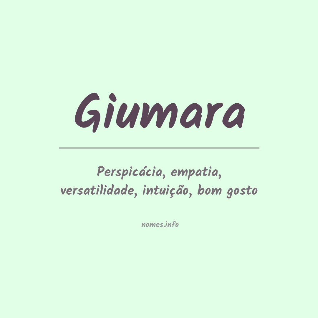 Significado do nome Giumara