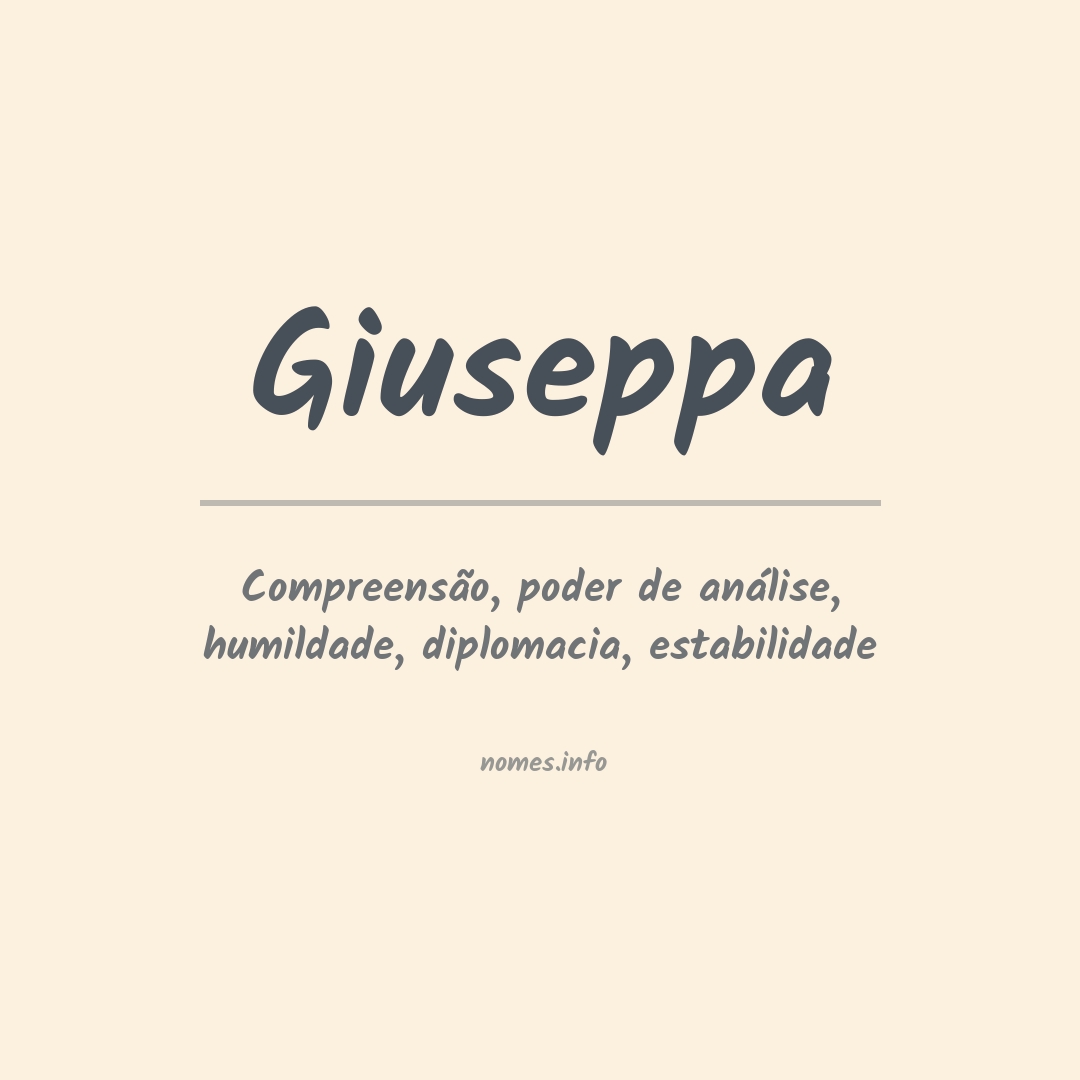 Significado do nome Giuseppa