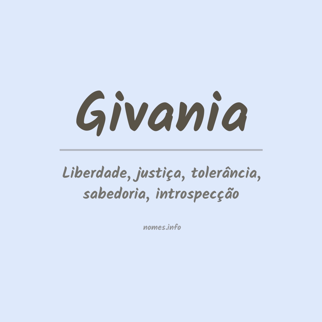 Significado do nome Givania