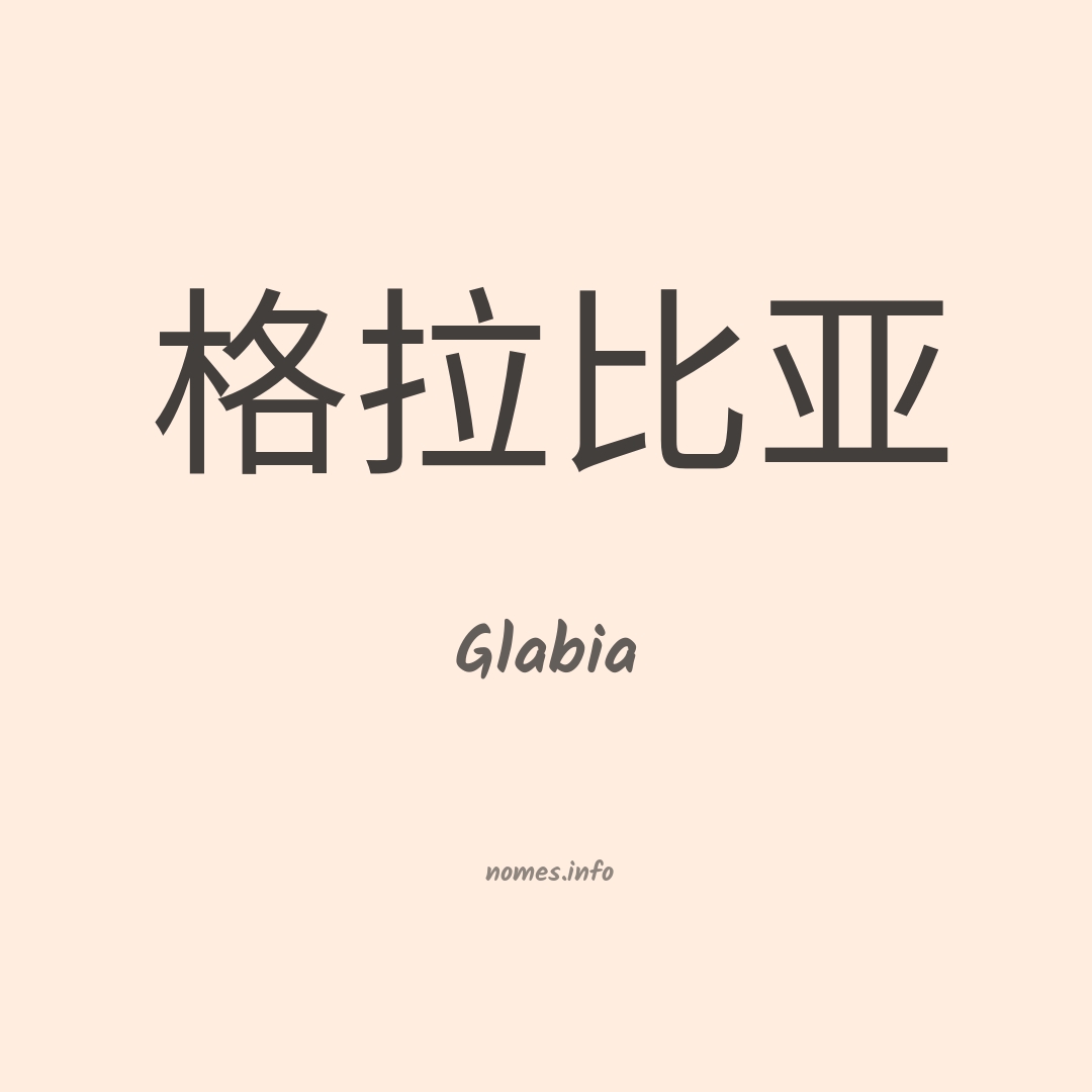 Glabia em chinês