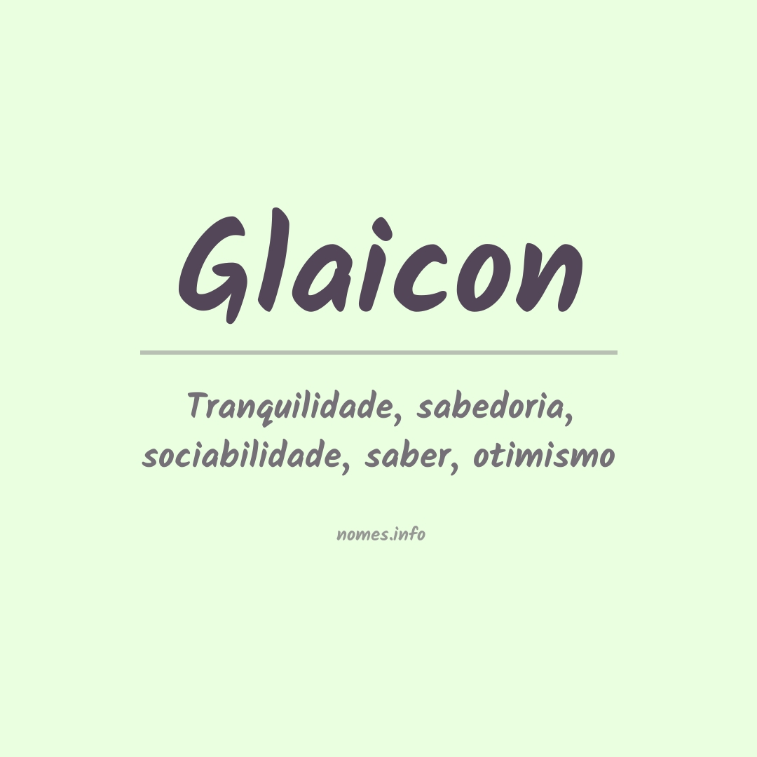 Significado do nome Glaicon