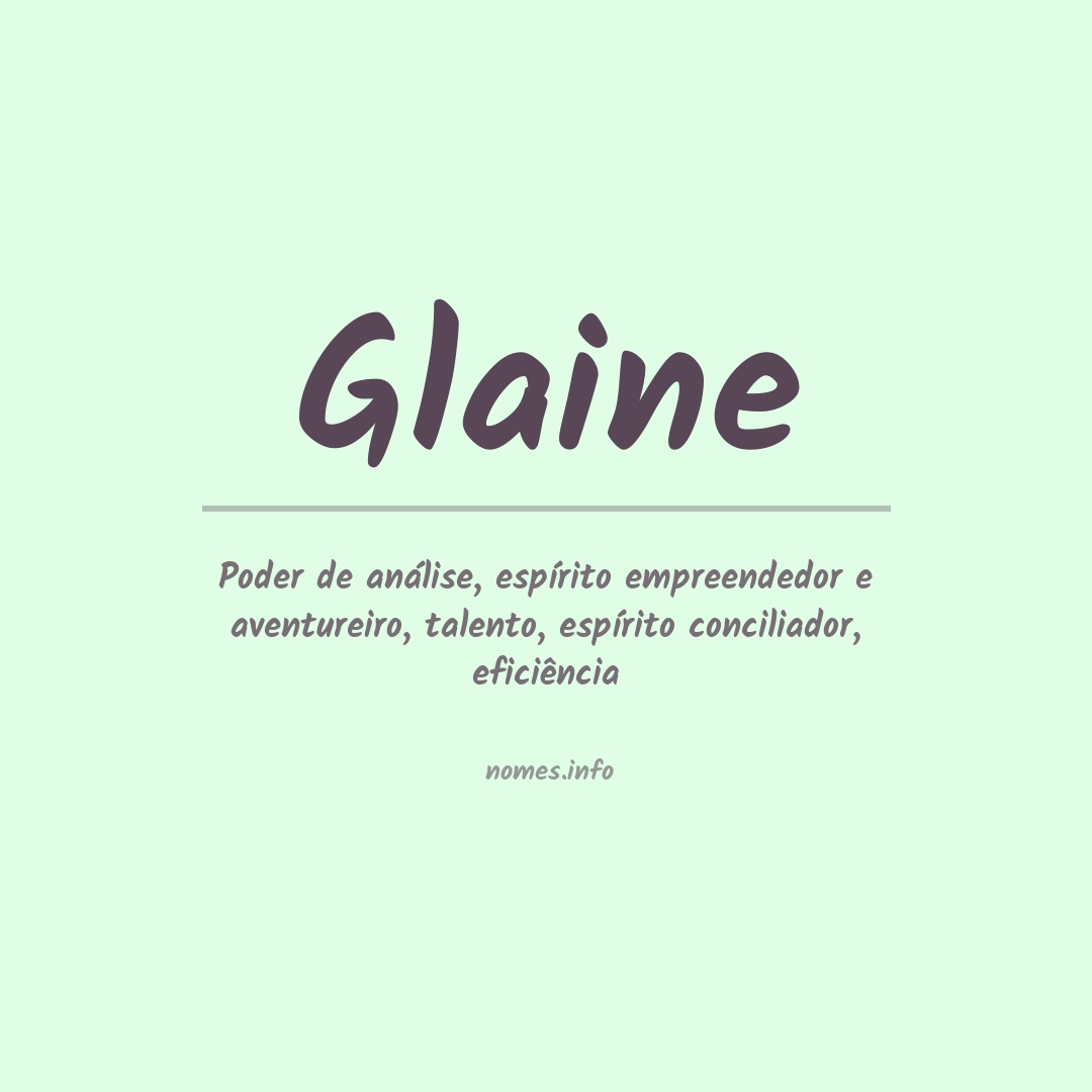 Significado do nome Glaine