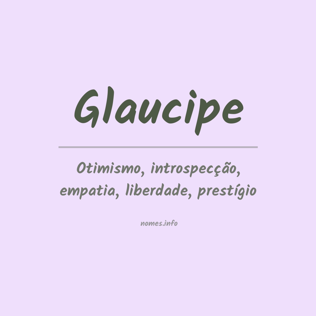 Significado do nome Glaucipe