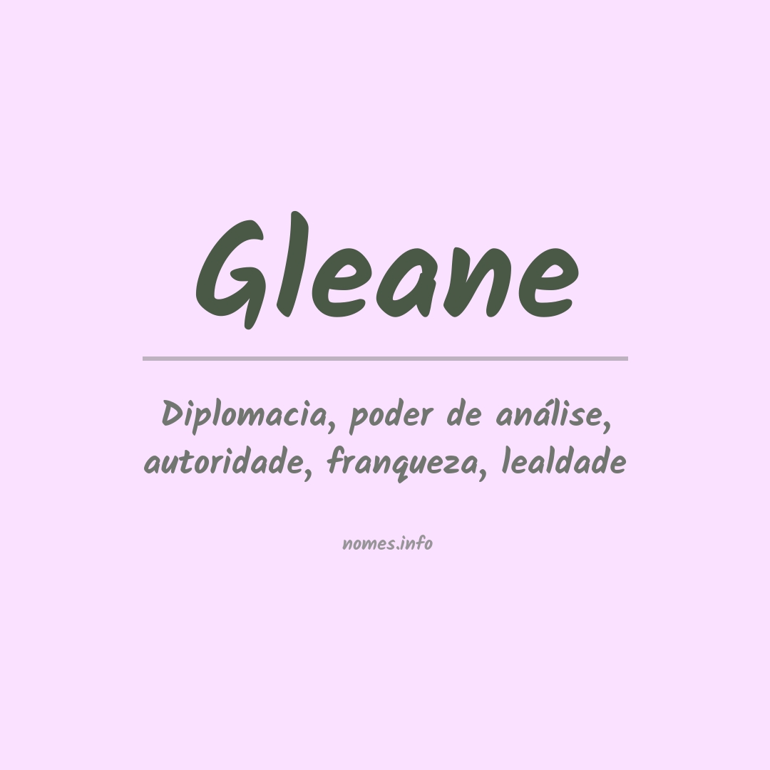 Significado do nome Gleane