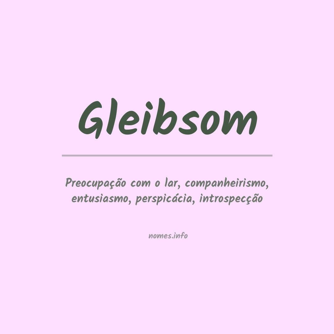 Significado do nome Gleibsom