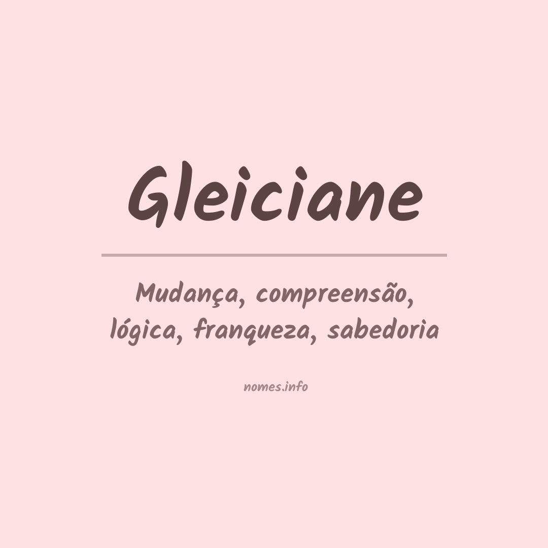 Significado do nome Gleiciane
