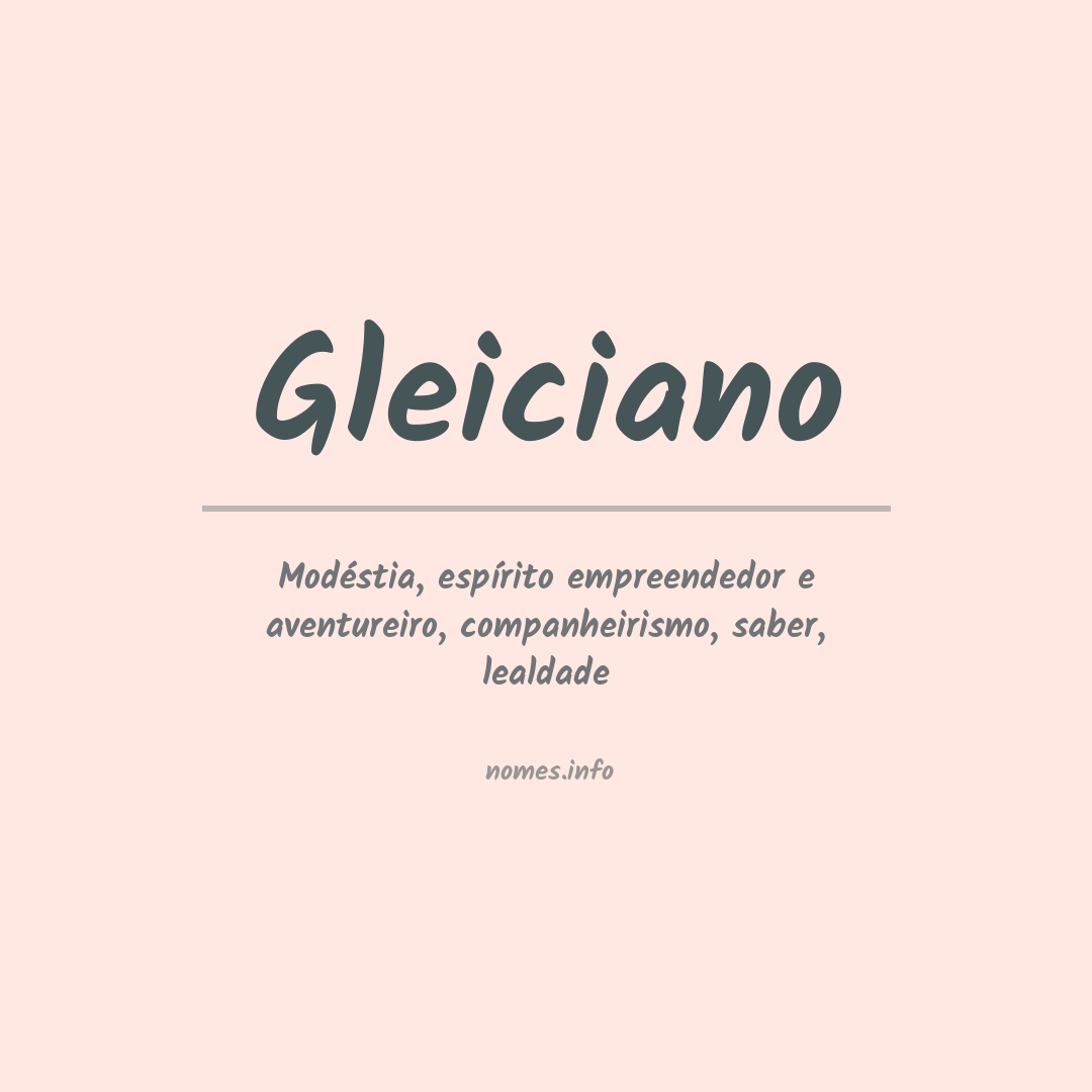 Significado do nome Gleiciano
