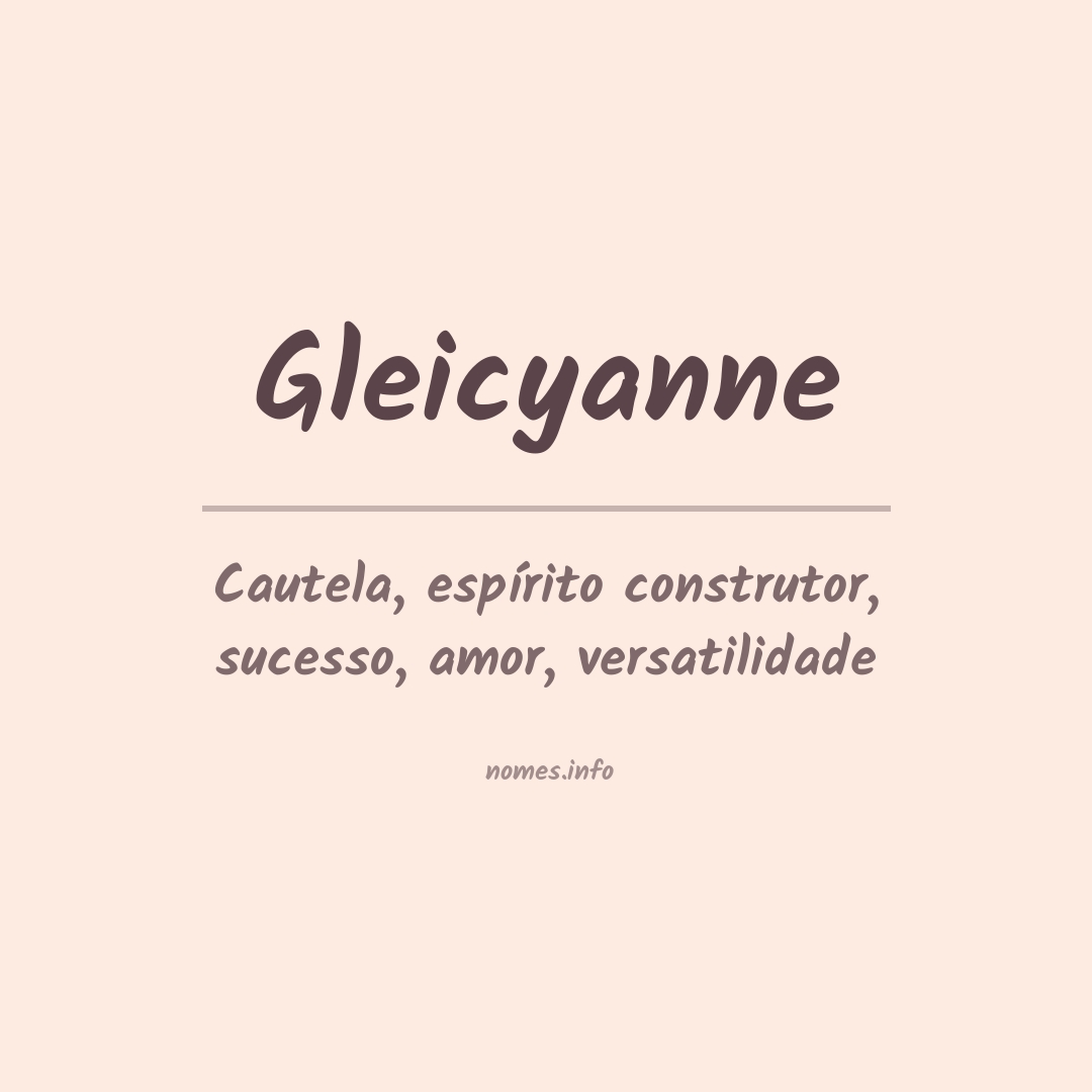 Significado do nome Gleicyanne