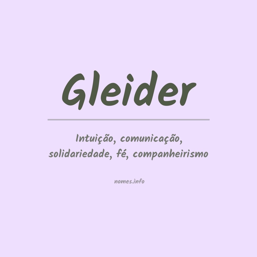 Significado do nome Gleider