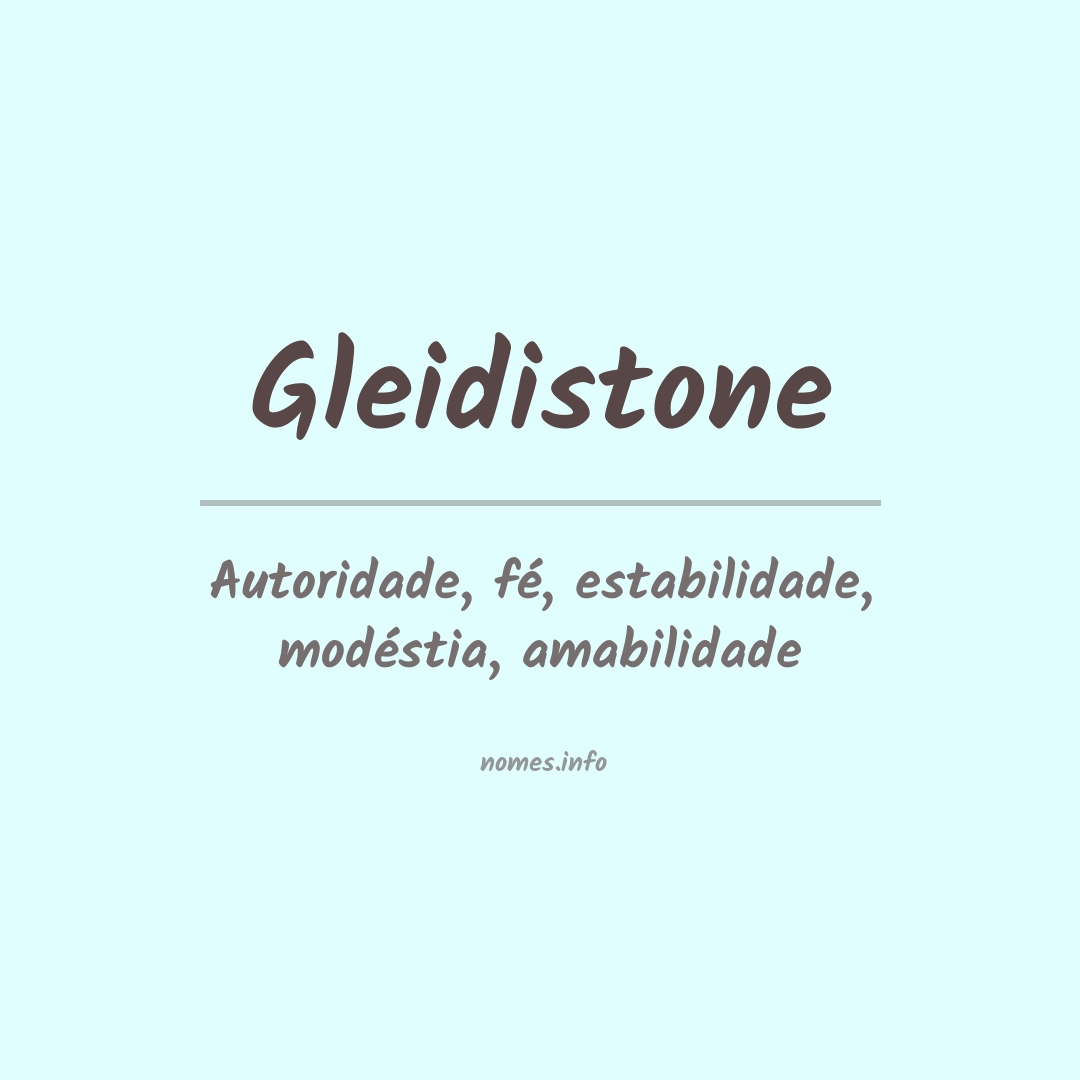 Significado do nome Gleidistone