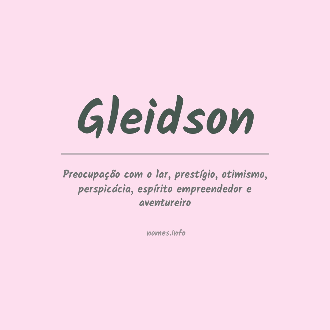 Significado do nome Gleidson