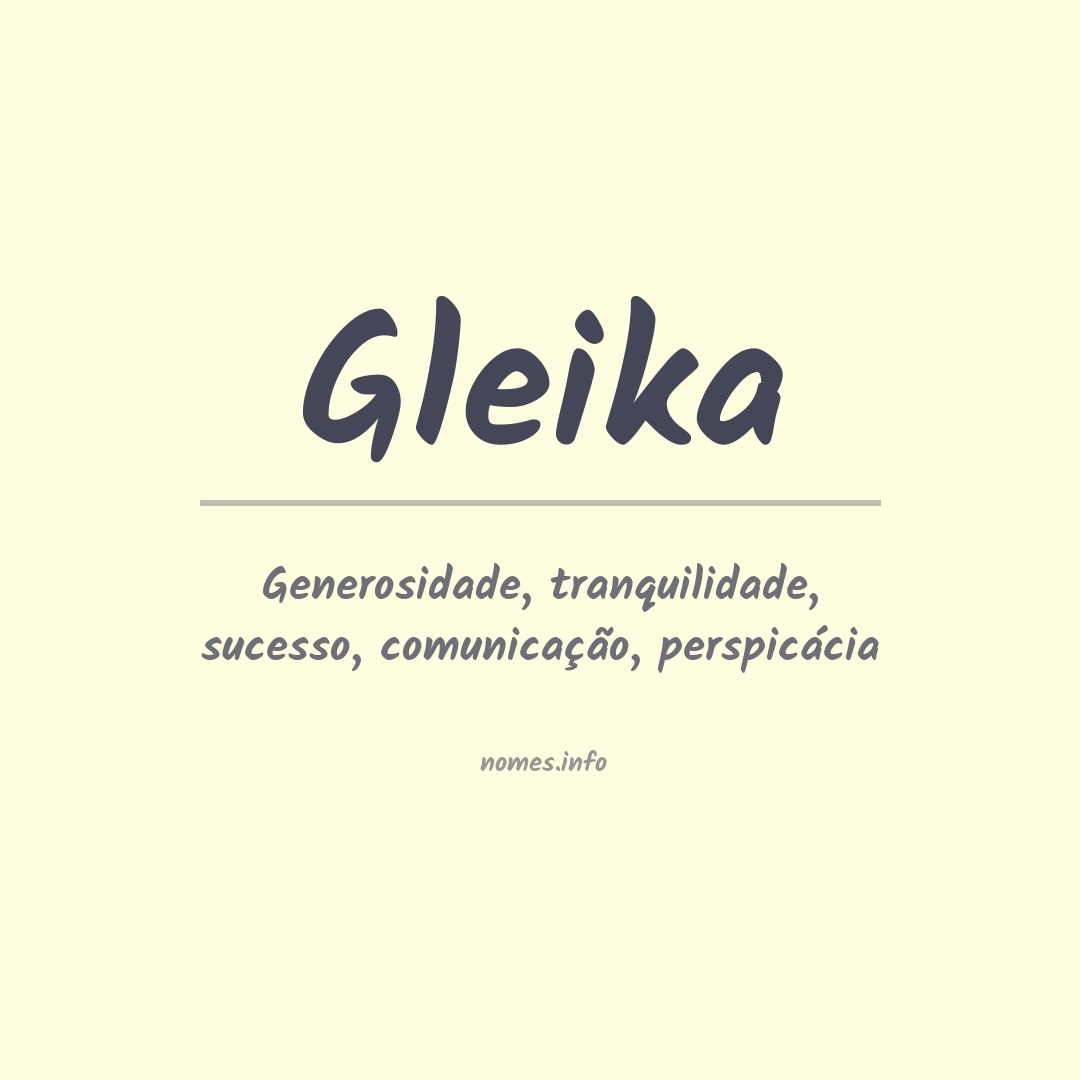 Significado do nome Gleika