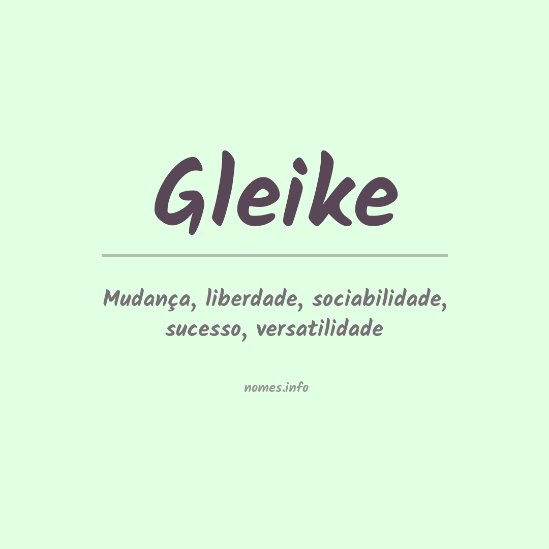 Significado do nome Gleike
