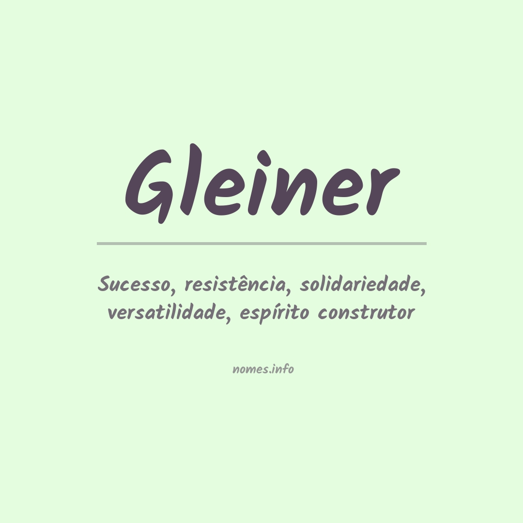 Significado do nome Gleiner