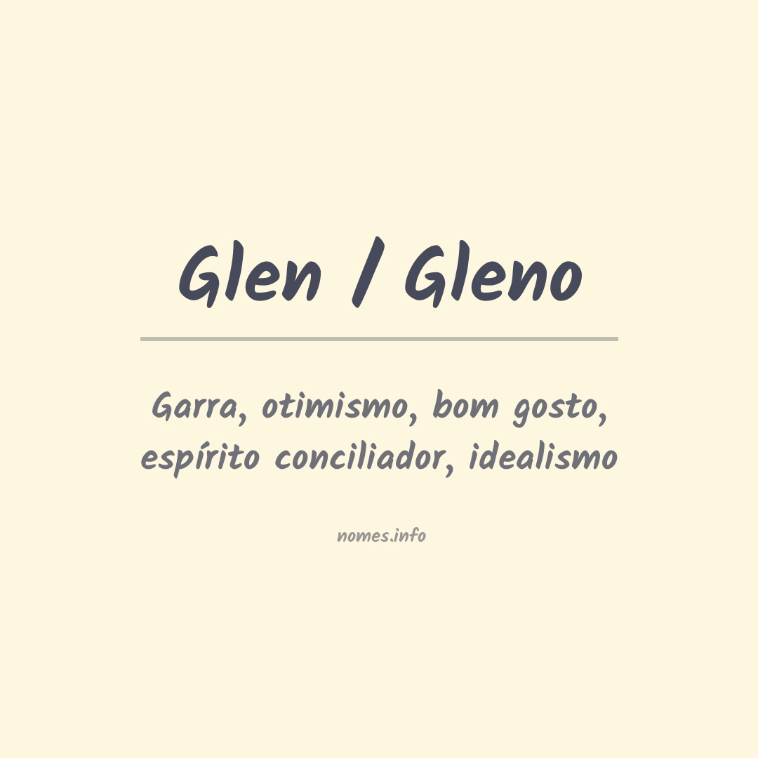 Significado do nome Glen / gleno