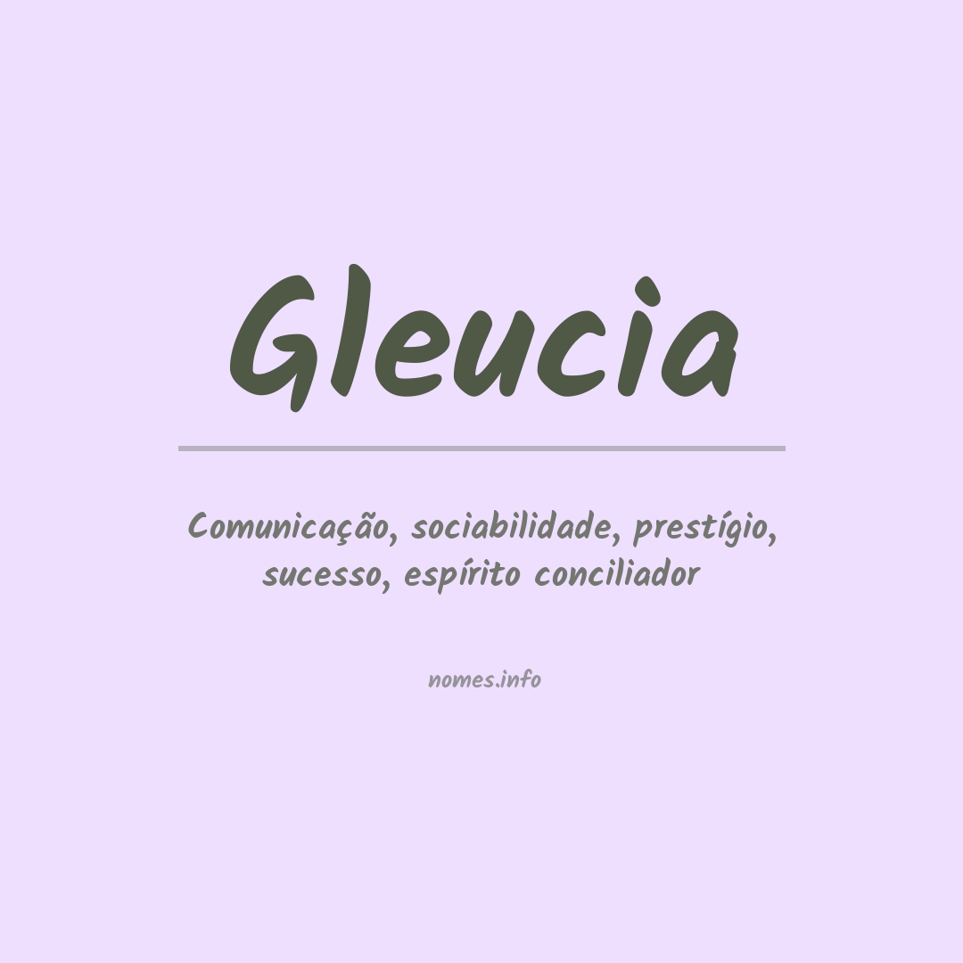 Significado do nome Gleucia
