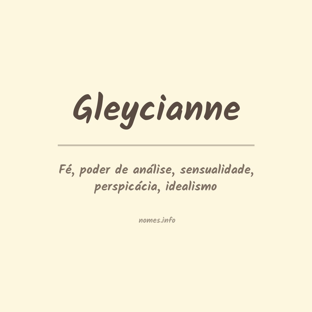 Significado do nome Gleycianne